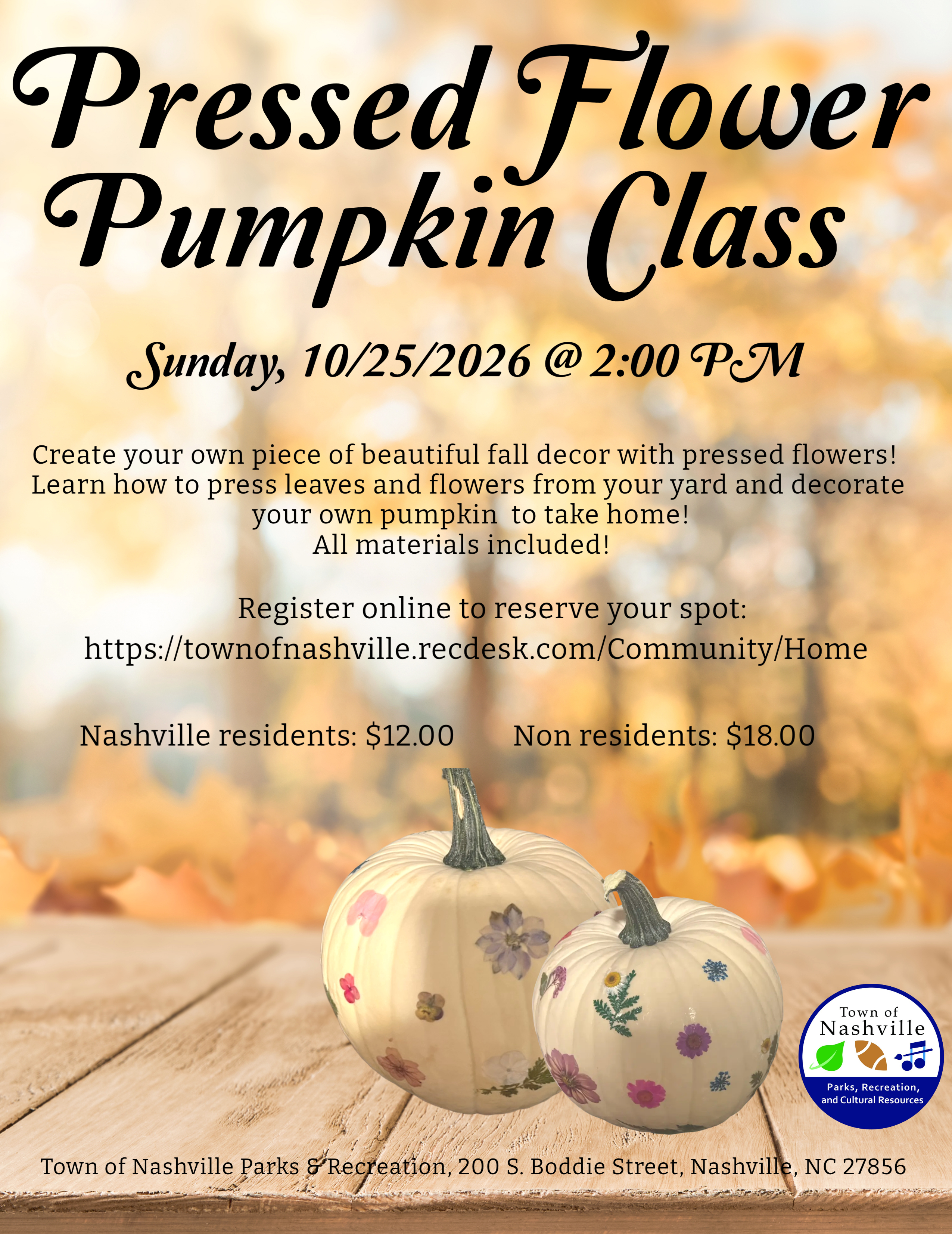 Pressed Pumpkin Class